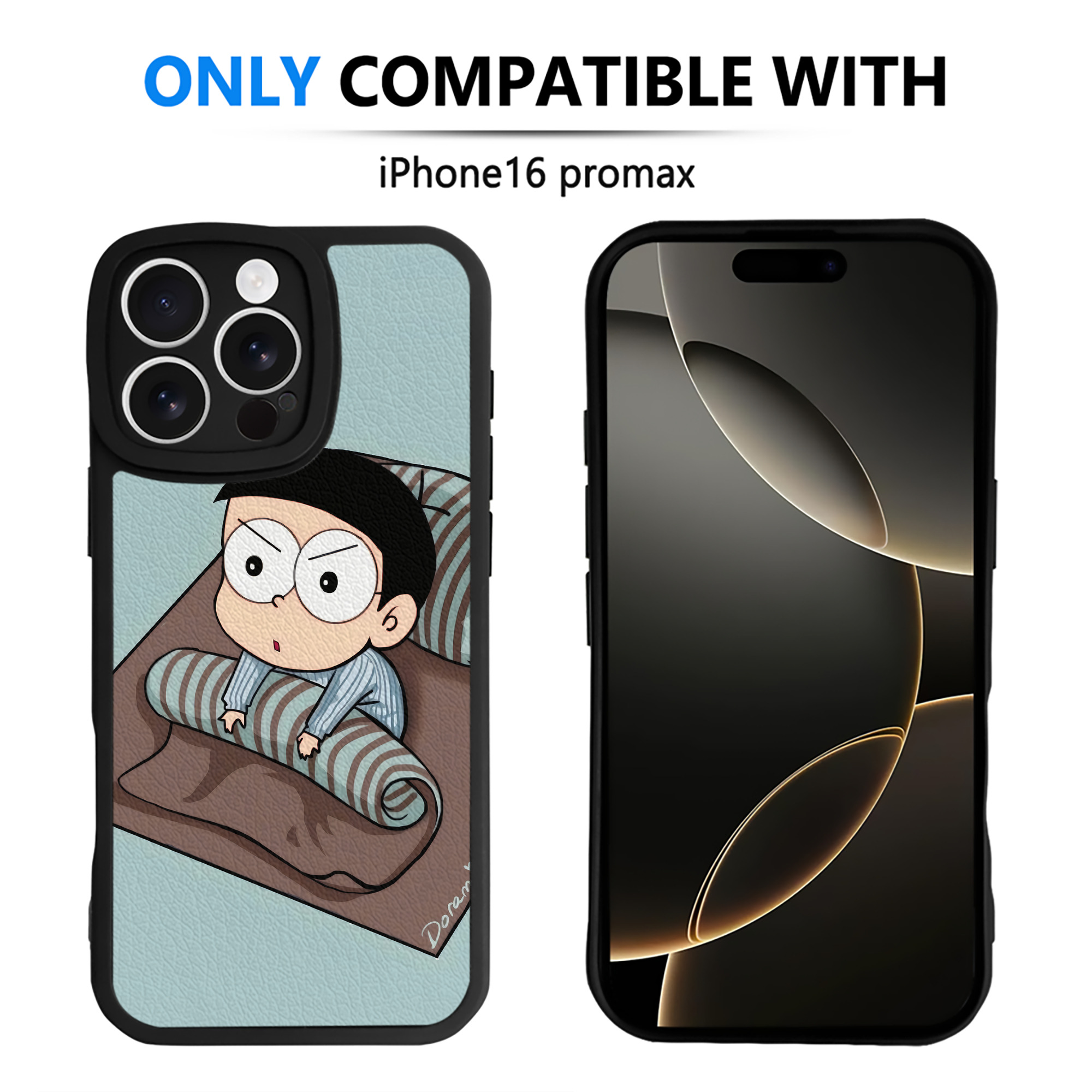 （画像用） ドラえもん Doraemon 【iPhone 16シリーズ対応】シリコンスマホケース（レザー調） 材質：シリコン